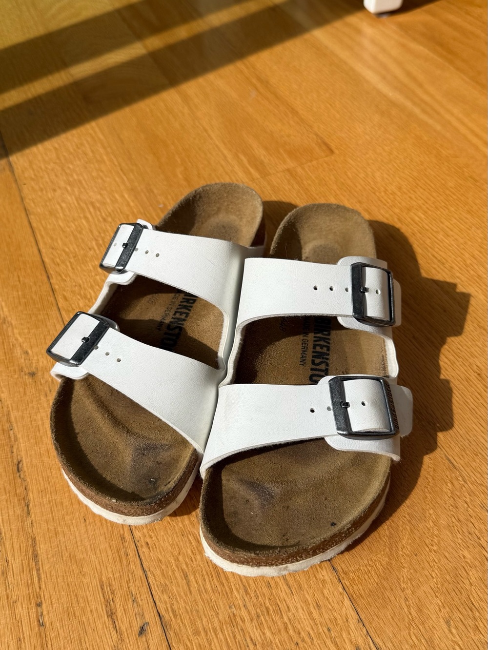 Birkenstock Kids White Double Buckle Arizona Sandals